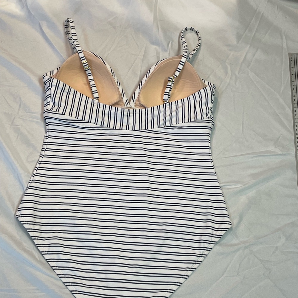 Kona Sol stripe one piece High Coverage Swimsuit Size L‎